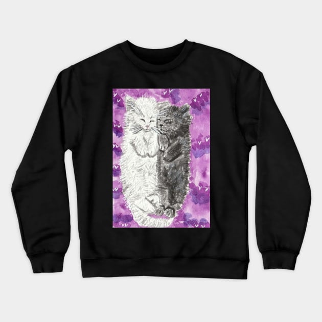 Cute  kittens  snuggle art cat Crewneck Sweatshirt by SamsArtworks